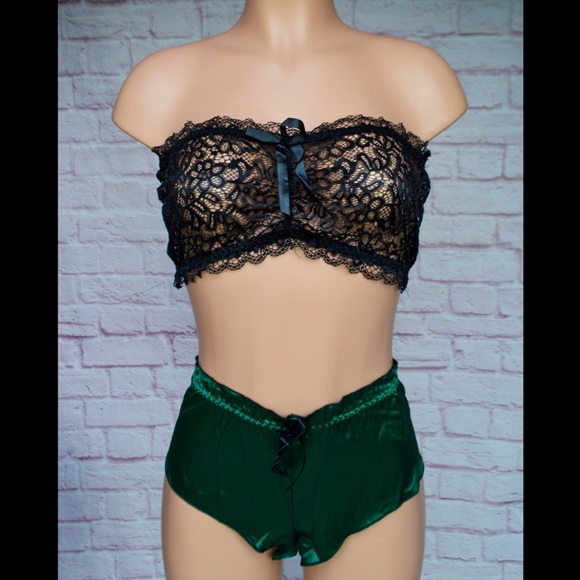 Emerald & Black, Bandeau, Lingerie Set - Picture 1 of 5